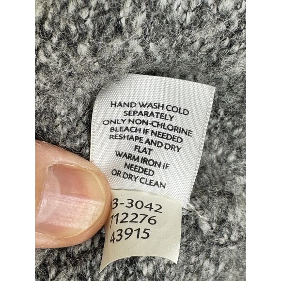 J. Jill Wool Alpaca Blend Marled Full-Zip Sweater Vest Gray Steel Blue Knit Sz M - Picture 5 of 5